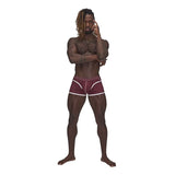 Male Power Sport Mesh Mini Shorts in Burgundy > Clothes > Mens Trunks - Tophatter Daily Deals