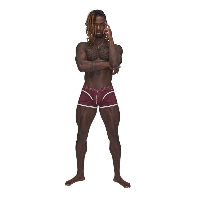 Male Power Sport Mesh Mini Shorts in Burgundy > Clothes > Mens Trunks - Tophatter Daily Deals