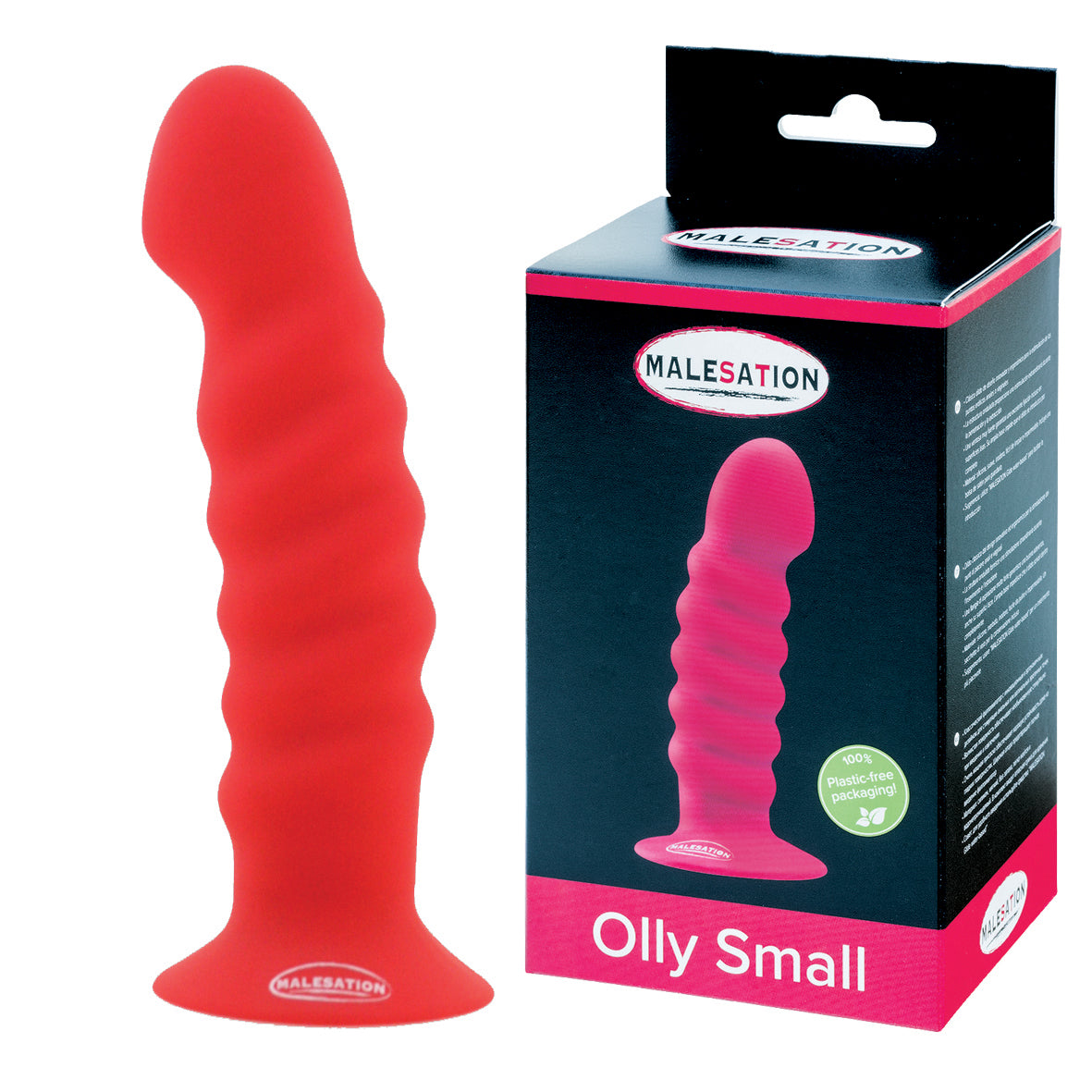 Malesation Olly Dildo Small Red Silicone with Suction Cup 13.6 cm Length > Dildos > Slim Dildos - Tophatter Daily Deals