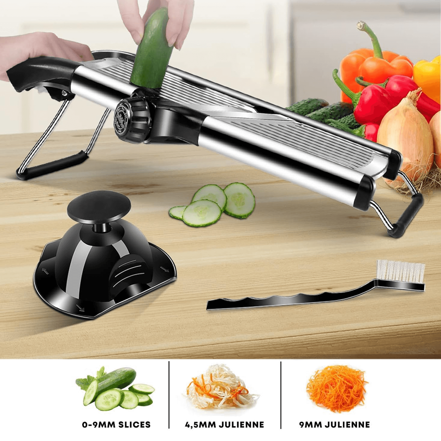 Kitchen Mandoline Slicer – Professional Food Cutter Fruit Vegetable Chopper Grater Tool Home - Tophatter Daily Deals