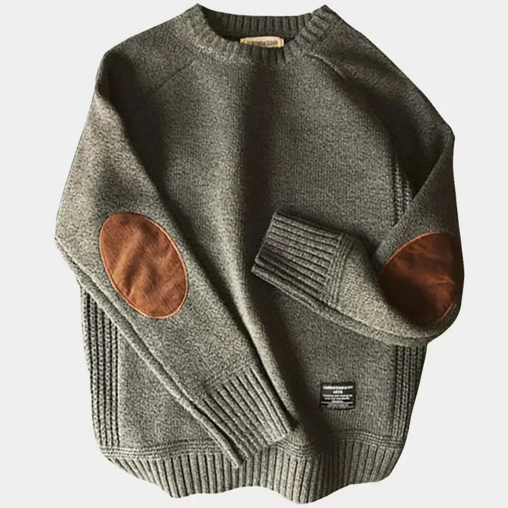 Warm Classic Men's Sweater - Crewneck, Chunky Knit Layering Gray - Tophatter Daily Deals