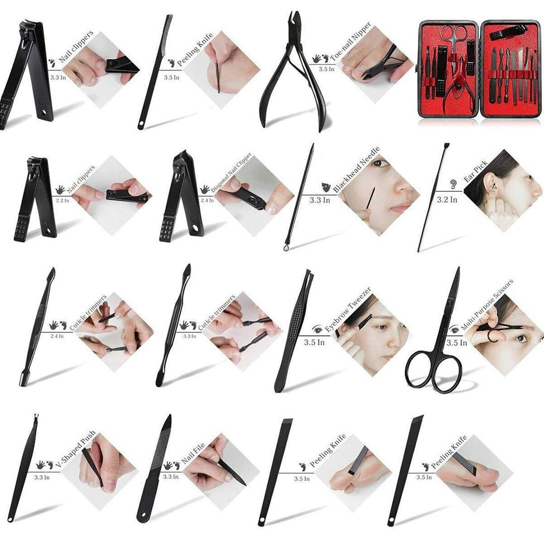 Manicure and Pedicure Set - Finger Toe Nail Clippers Scissors Grooming Kit Health & Beauty - Tophatter Daily Deals