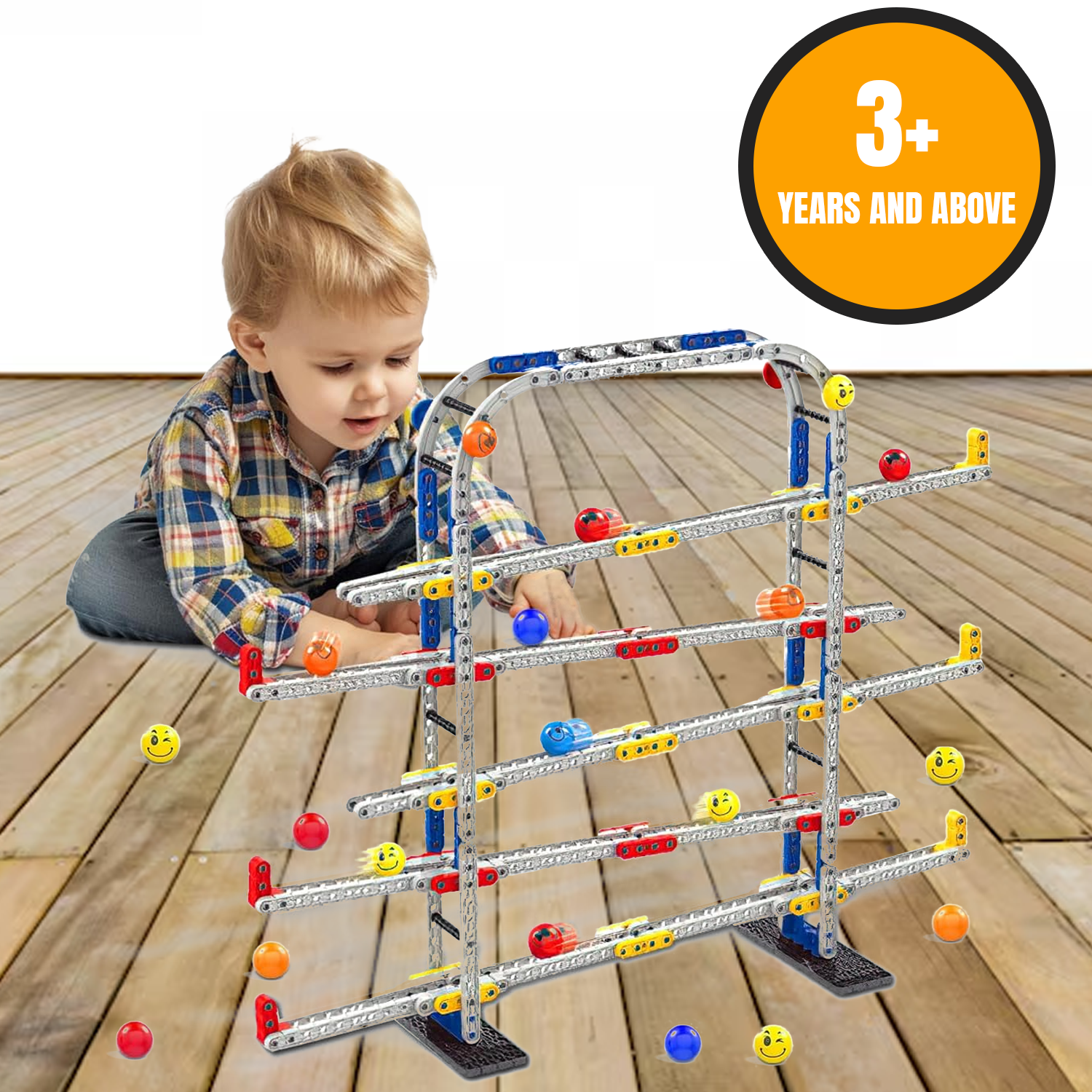 Marble Run Race Track – Kids 453 PCs Marble Run Seesaw Track Creative Building Set with Colorful Tubes Indoor Games - Tophatter Daily Deals