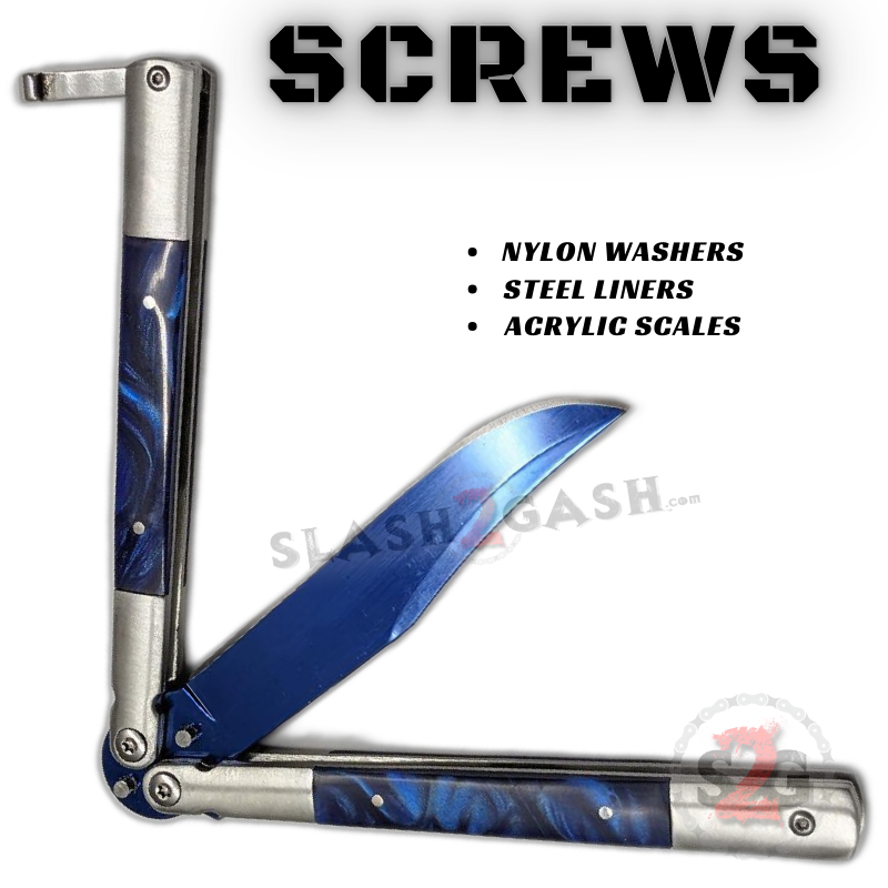 Marble Butterfly Knife Pearl Swirl Colorful Blade Balisong - Asst Colors Knife-Balisong - Tophatter Daily Deals