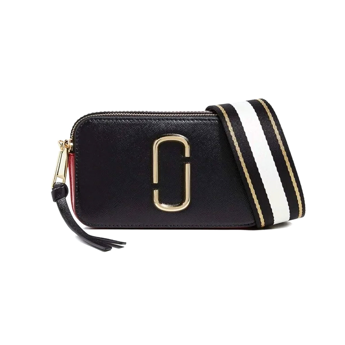 Marc Jacobs the Snapshot Cross Body Camera-Style Bag Black Red O S Handbags - Tophatter Daily Deals