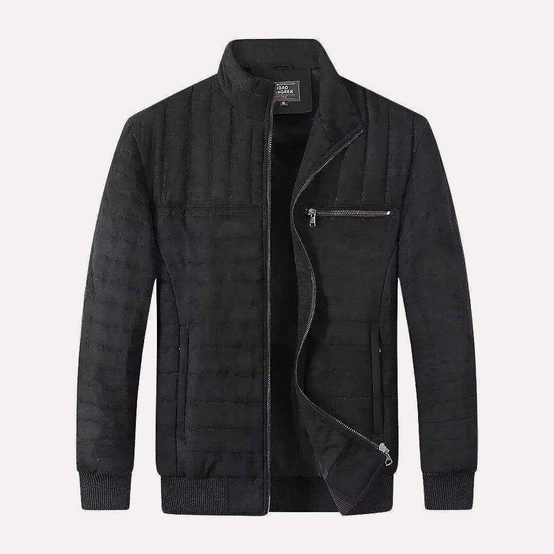Warm Men’s Padded Jacket - Quilted Cotton, Workwear Black - Tophatter Daily Deals