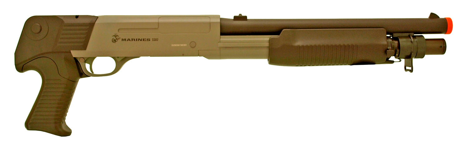 Marines Triple Shot Airsoft Pump Shotgun SS02 Spring Powered Airsoft-Shotgun - Tophatter Daily Deals