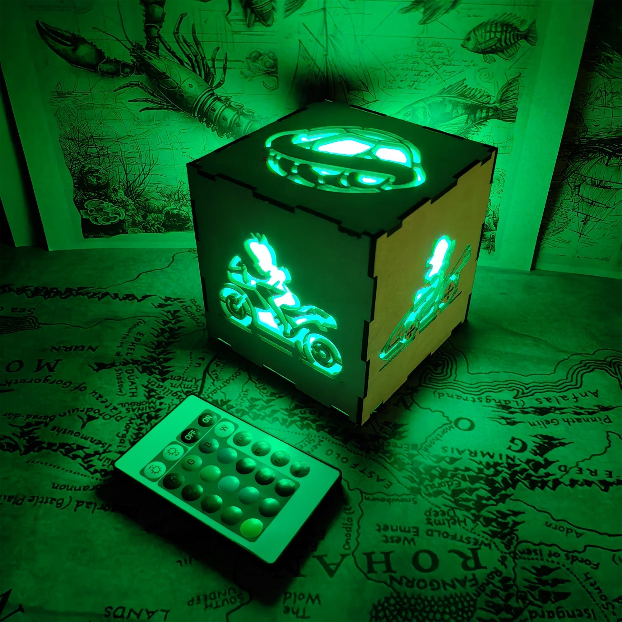 Mario Kart Inspired Night Light Wooden Cube Light - Tophatter Daily Deals