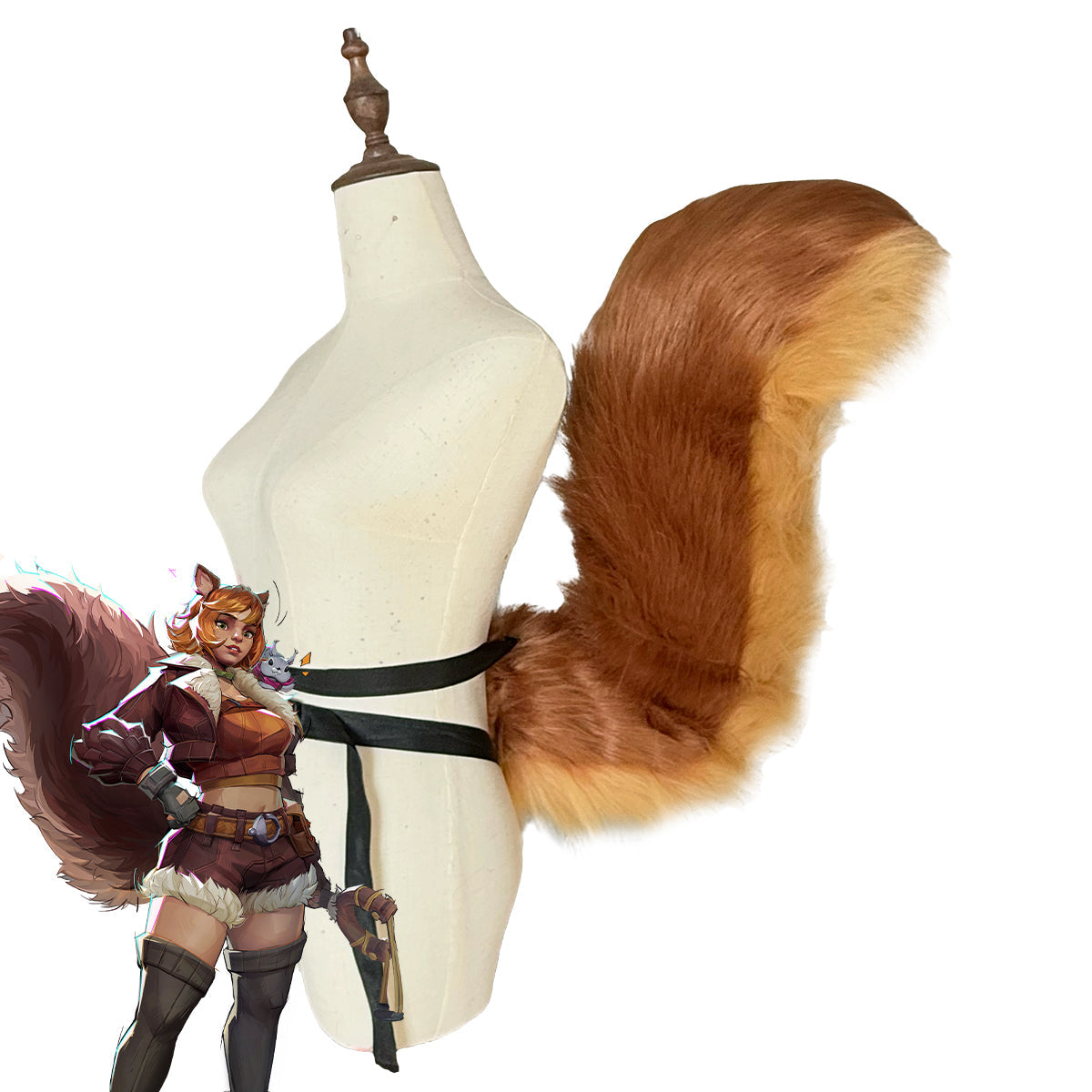 MAV Rivals Squirrel Girl Brown Ear Tail Cosplay Accessory Prop Prop - Tophatter Daily Deals