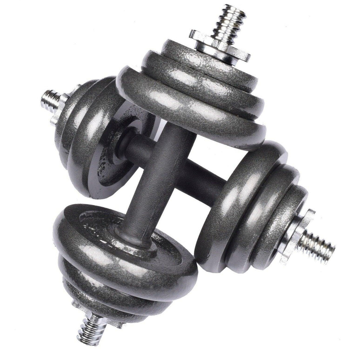 Cast Iron Dumbbell Set - Cast Iron Adjustable Dumbbell/Barbell Box Set Exercise & Fitness - Tophatter Daily Deals
