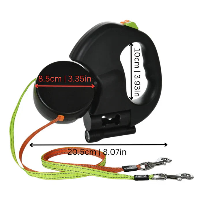 Dual Dog Leash TangleFree 360 Swivel LED Night Walks - Tophatter Daily Deals