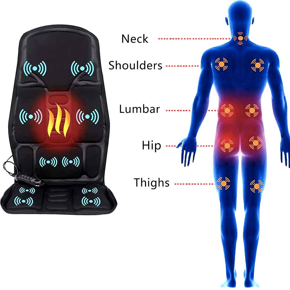 Massage Chair Pad With Heat And 8 Modes For Car Home - Tophatter Daily Deals