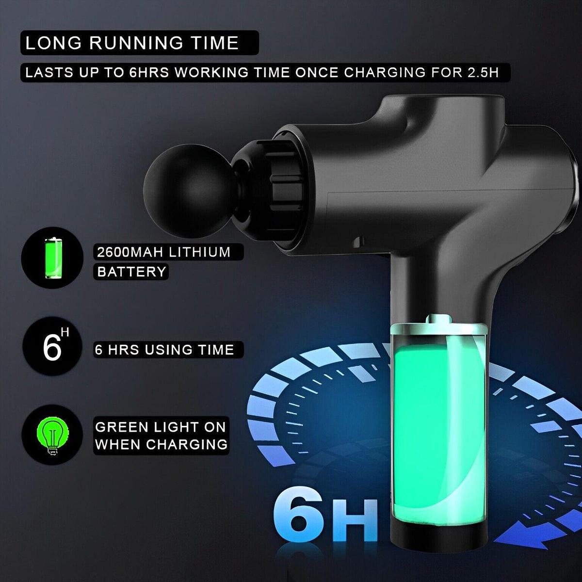 Deep Muscle Massager Gun - Percussion Massager Tissue Relaxing Therapy Exercise & Fitness - Tophatter Daily Deals
