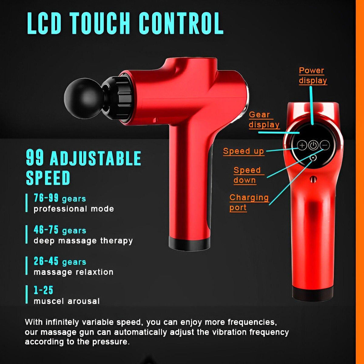 Deep Muscle Massager Gun - Percussion Massager Tissue Relaxing Therapy Exercise & Fitness - Tophatter Daily Deals