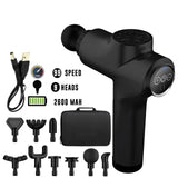 Deep Muscle Massager Gun - Percussion Massager Tissue Relaxing Therapy Black 99 Speed + Display + 9 Heads Exercise & Fitness - Tophatter Daily Deals