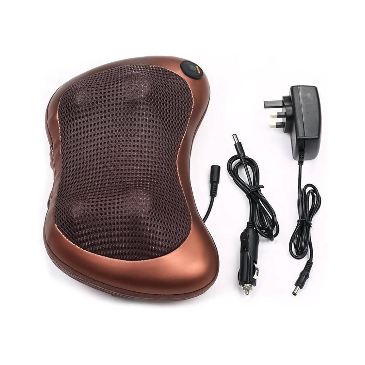 Best Neck Massager UK - Electric Massage Pillow Neck Back Full Body Lumbar Heat Support Cushion Personal Care - Tophatter Daily Deals