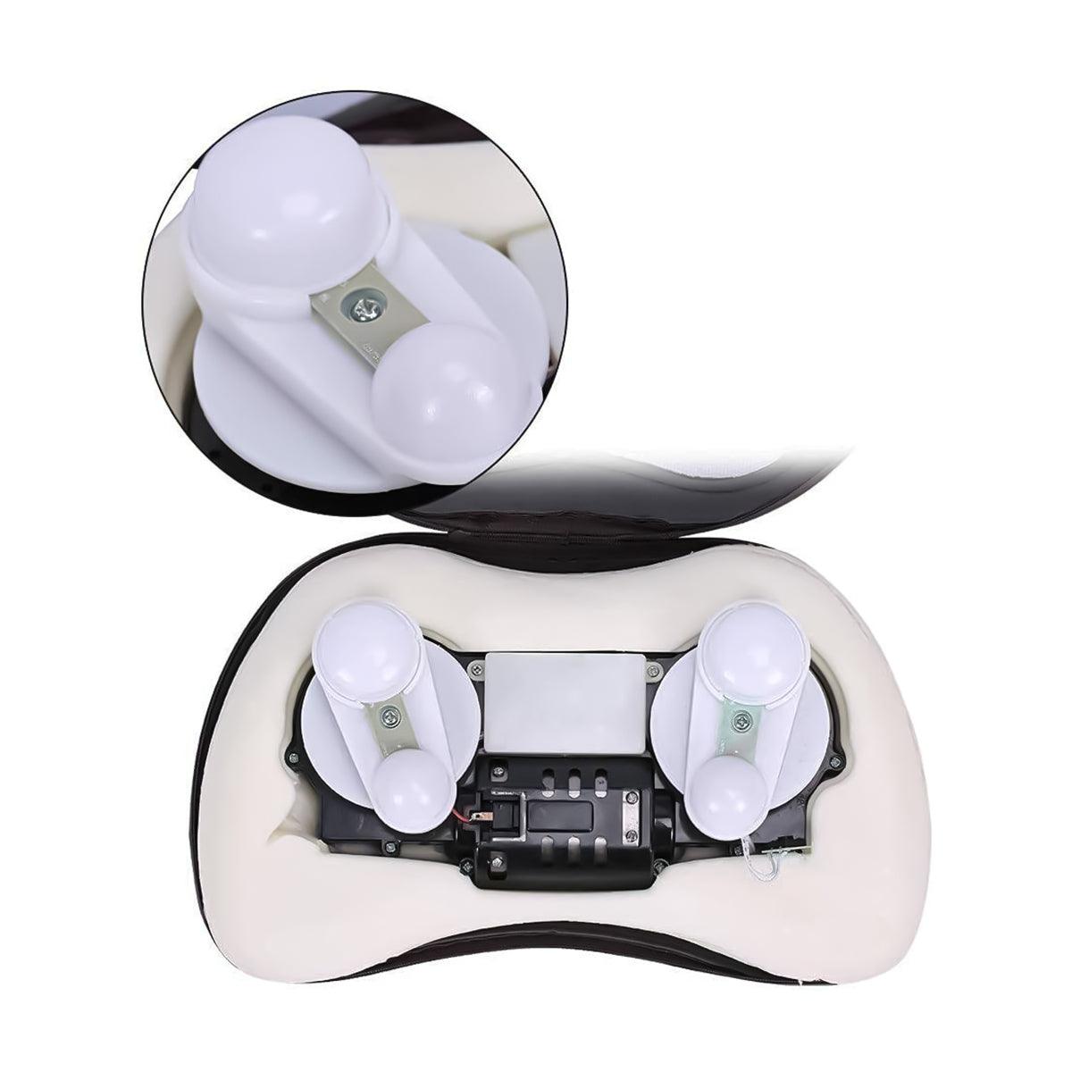 Best Neck Massager UK - Electric Massage Pillow Neck Back Full Body Lumbar Heat Support Cushion Personal Care - Tophatter Daily Deals