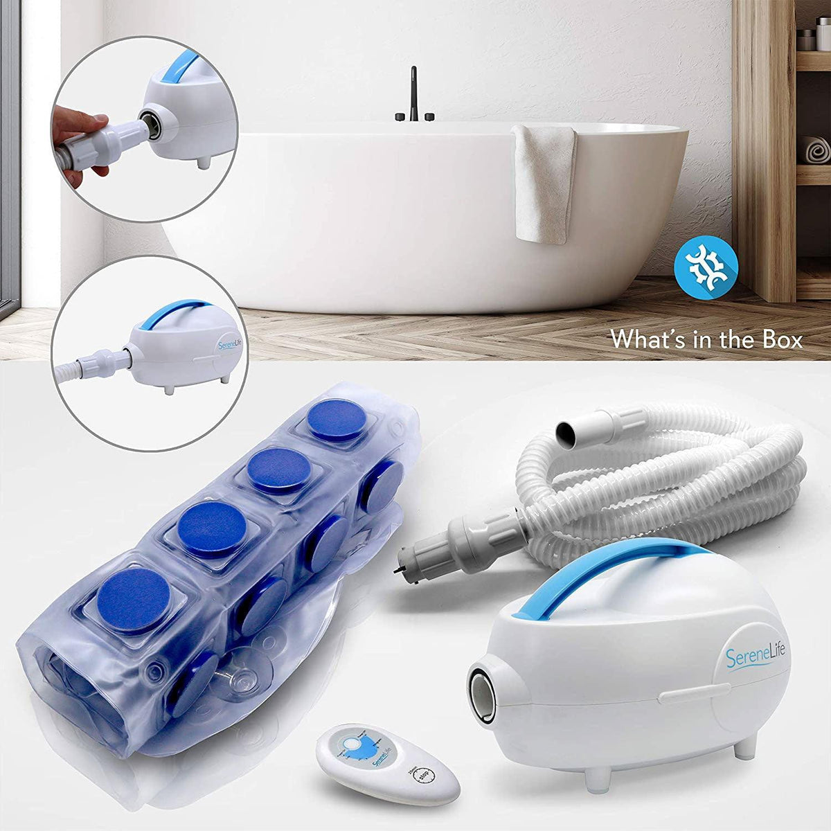 Bubble Mat for Bathtub - Electric Portable Spa Bubble Bath Massager | Thermal Spa Waterproof Non-Slip Mat with Suction Cup Bathtubs - Tophatter Daily Deals