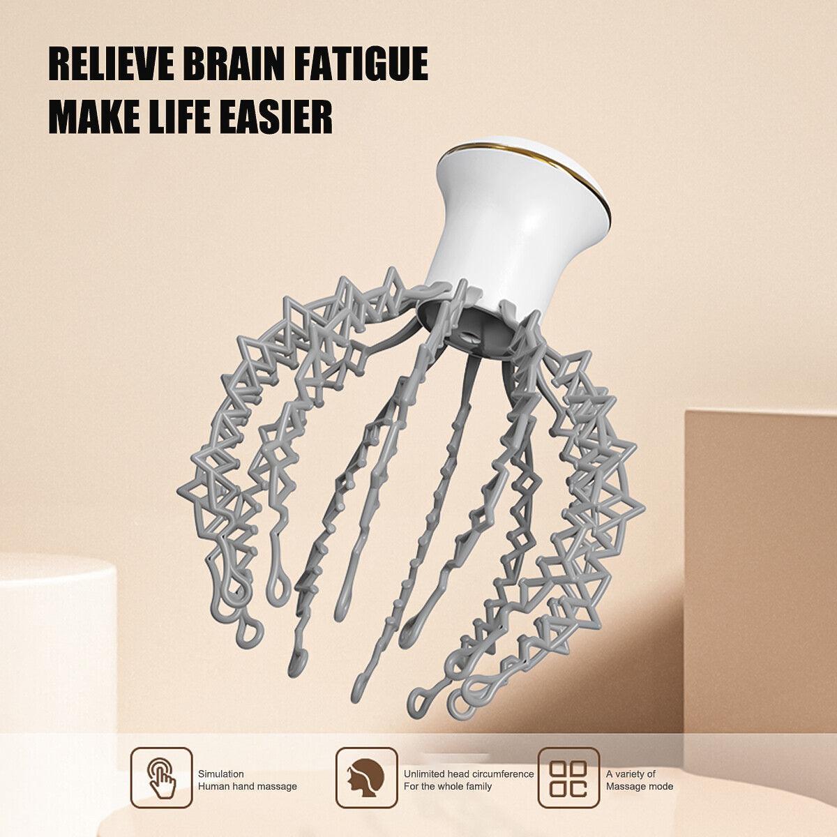 Octopus Head Massager - Electric Scalp Massager Stress Relief Relax Hair Care - Tophatter Daily Deals