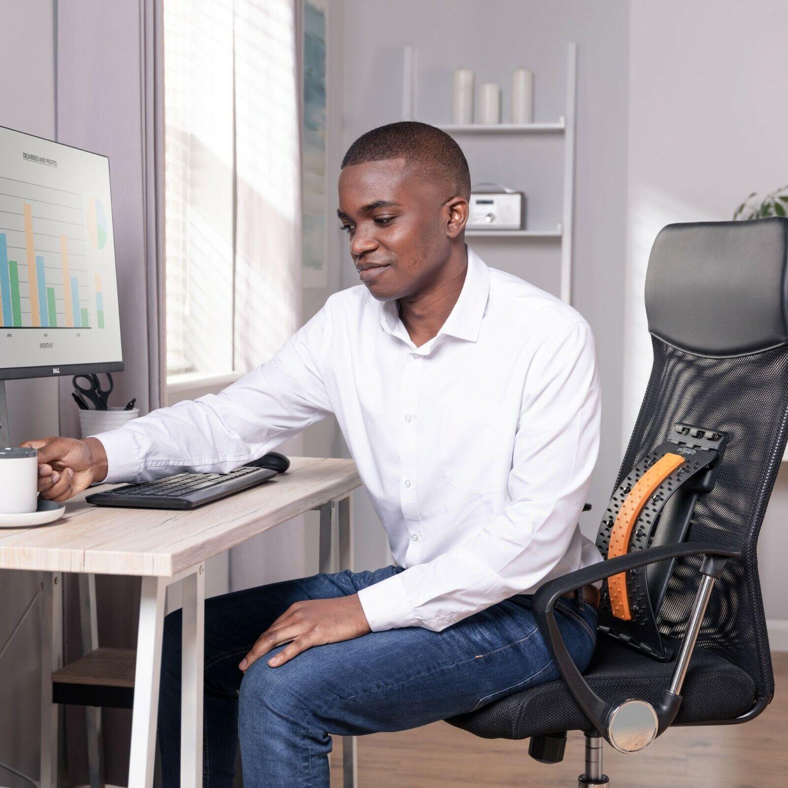 Back Stretcher Posture Corrector - Back Pain & Tension Relief Lower Lumbar Massage Health & Beauty - Tophatter Daily Deals