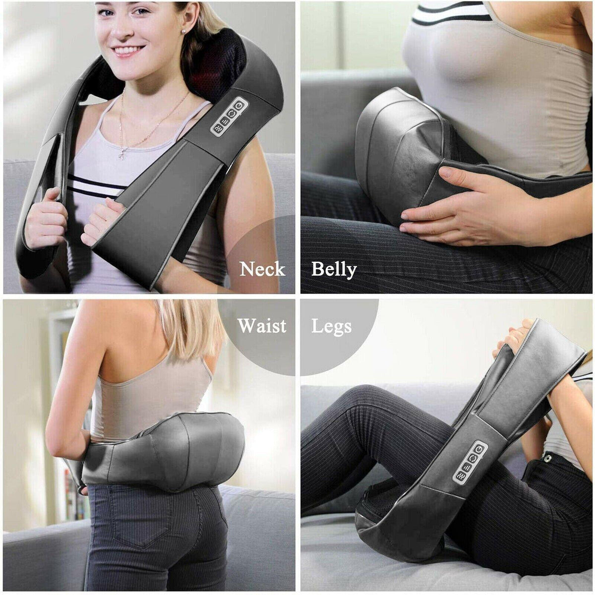 Neck and Shoulder Massager With Heat - Kneading Neck Massager Shoulder Back & Body Massage Deep Tissue Health & Beauty - Tophatter Daily Deals