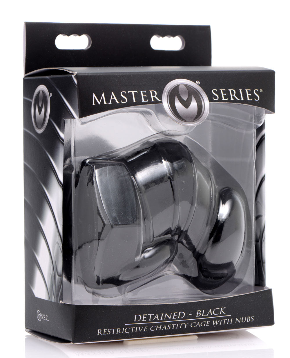 Master Series Detained Restrictive Chastity Cage (Black) – Rubber Chastity Device with Nubs > Bondage Gear > Male Chastity - Tophatter Daily Deals