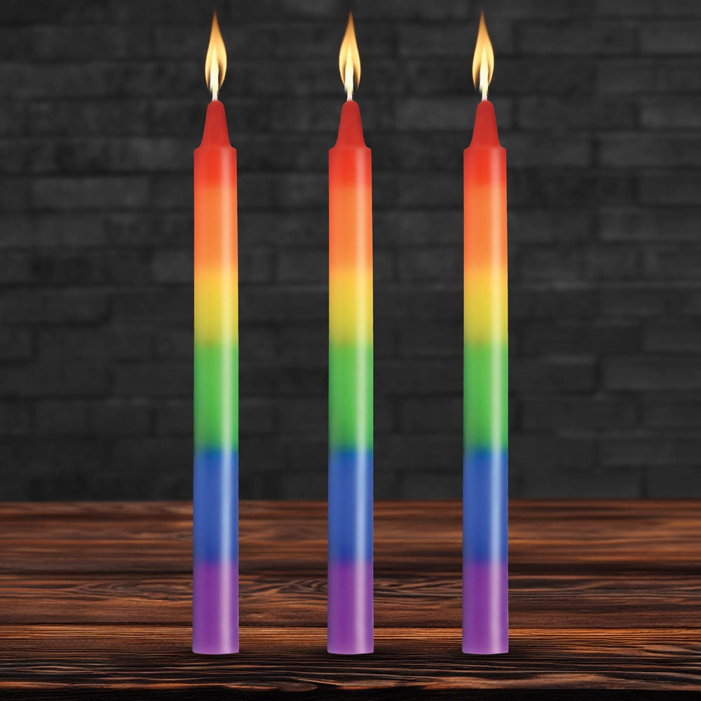 Master Series Pride Rainbow Drip Candles Set of 3 > Candles > Drip - Tophatter Daily Deals