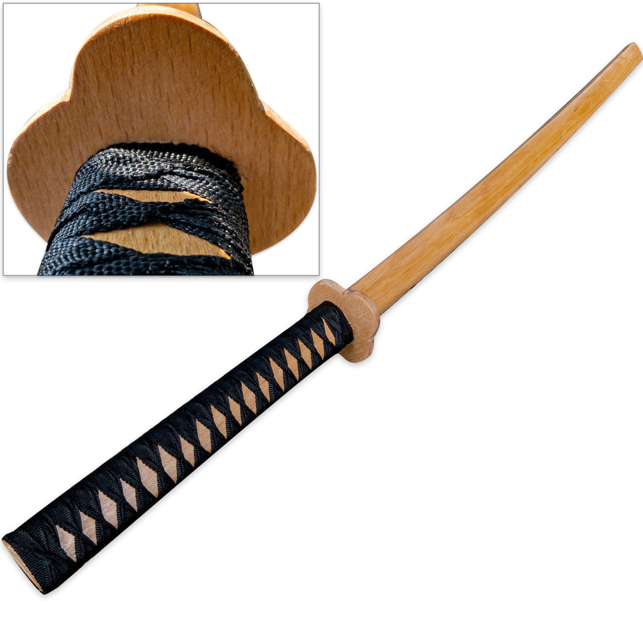 Master the Art Wooden Training Katana with Nylon Wrap ninja & martial arts - Tophatter Daily Deals