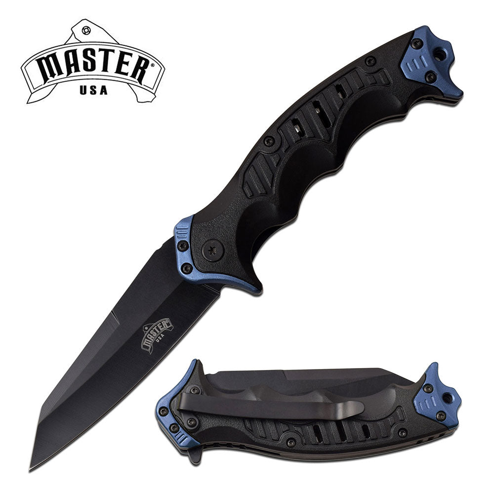 Master USA Heavy Duty Blue & Black Injection Molded Pocket Knife Tophatter's Spring Assisted Knives Master USA Heavy Duty Blue & Black Injection Molded Spring Assisted Pocket Knife (MU-A074BL) - Tophatter Daily Deals
