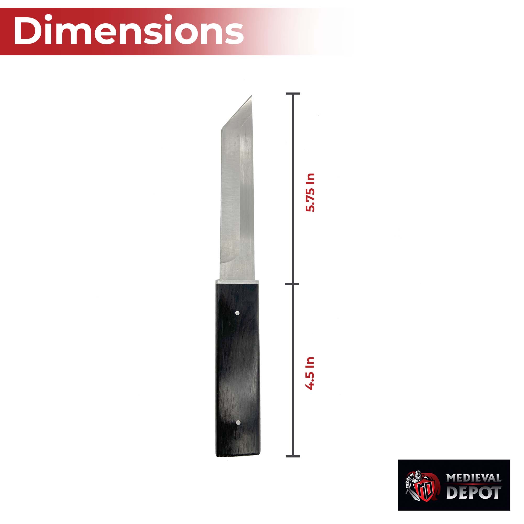 Masterfully Crafted Full Tang Black Japanese Tanto Dagger Daggers - Tophatter Daily Deals