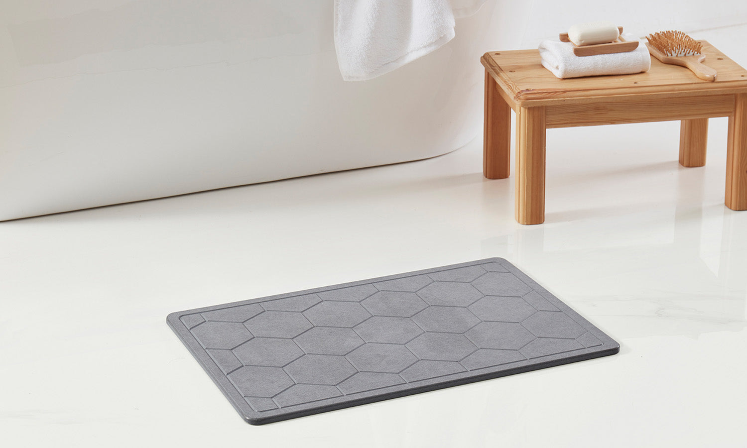 Bibb Home Diatomaceous Earth Stone Bath Mat Drying Mat - Tophatter Daily Deals