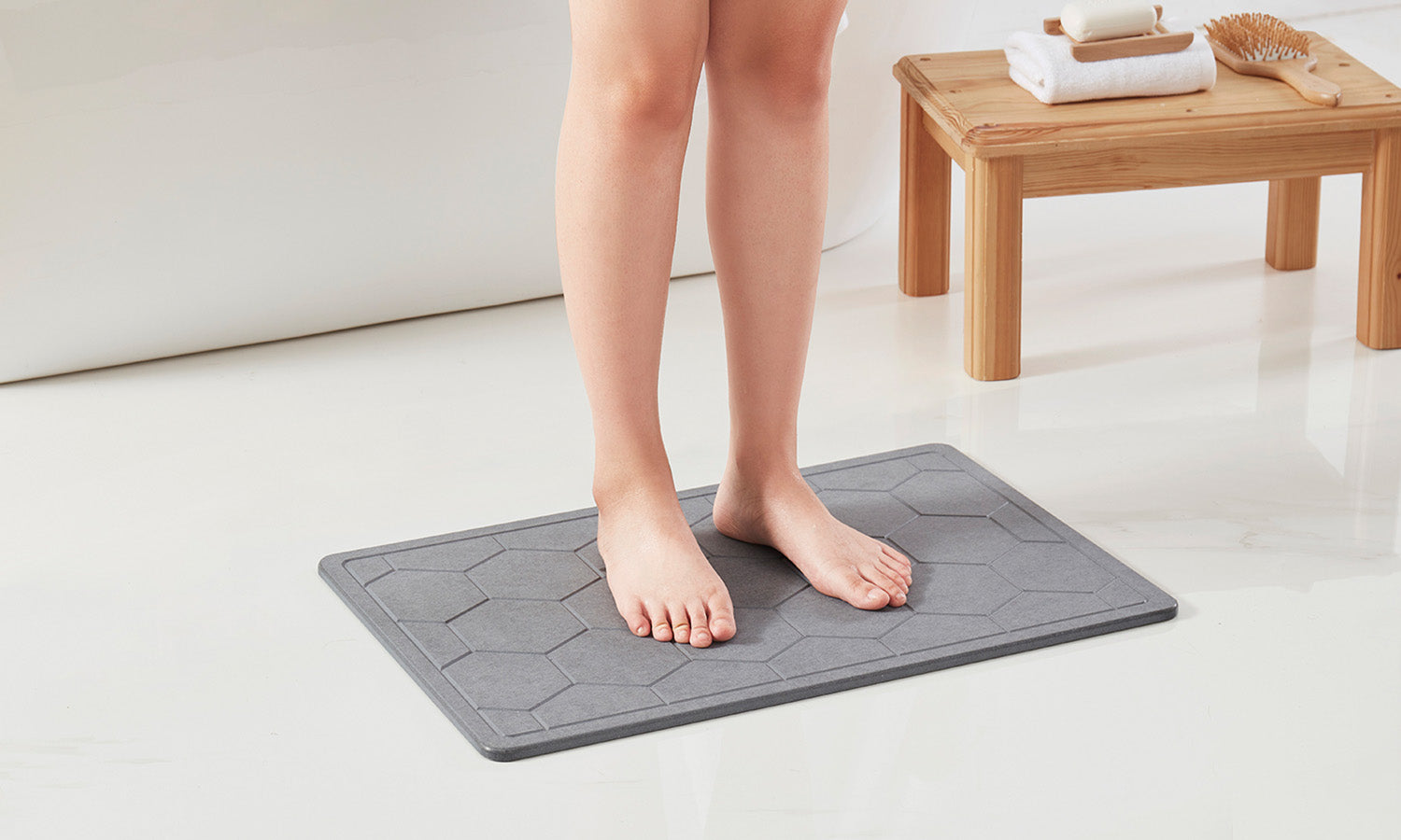 Bibb Home Diatomaceous Earth Stone Bath Mat Drying Mat - Tophatter Daily Deals