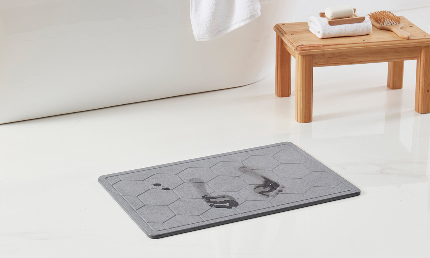 Bibb Home Diatomaceous Earth Stone Bath Mat Drying Mat - Tophatter Daily Deals