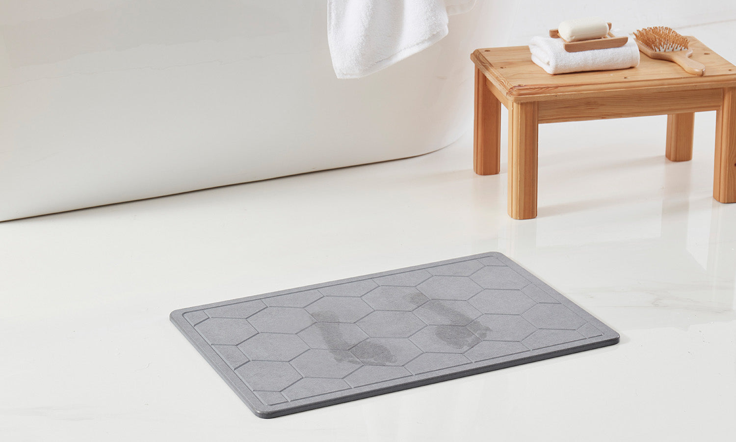 Bibb Home Diatomaceous Earth Stone Bath Mat Drying Mat - Tophatter Daily Deals