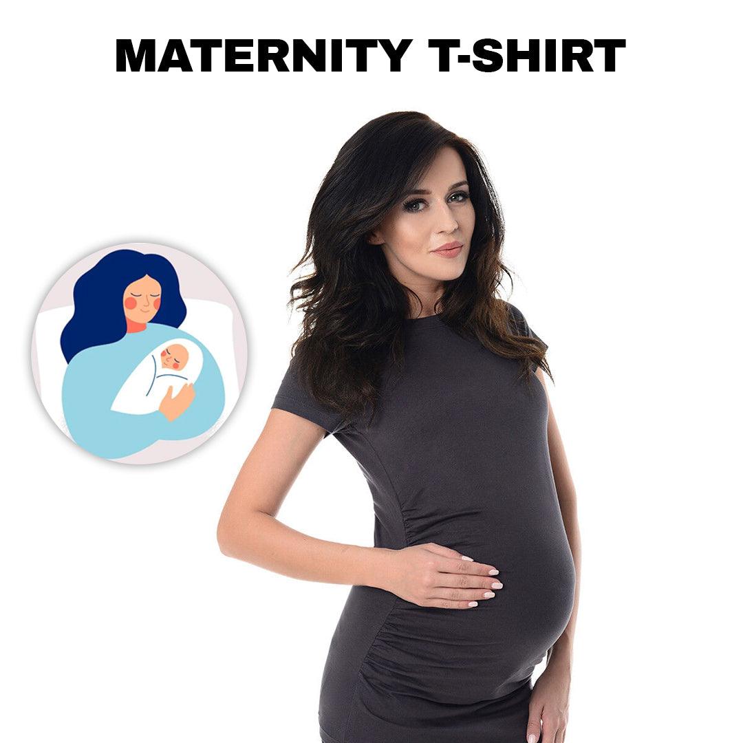 Smart Black Maternity Dress - Maternity Comfy Cotton Pregnancy Top T-shirt Clothing - Tophatter Daily Deals