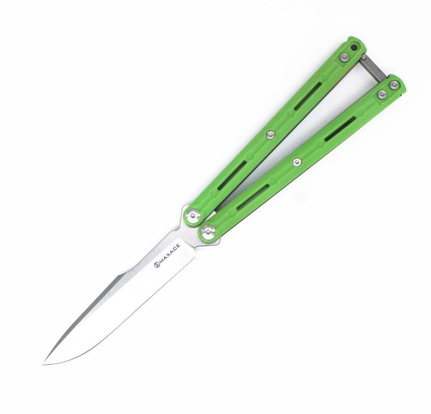 Maxace Serpent Striker II Butterfly Knife w/ Bearings - G10 Balisong asst. colors Green - 9Cr18MoV Knife-Balisong - Tophatter Daily Deals