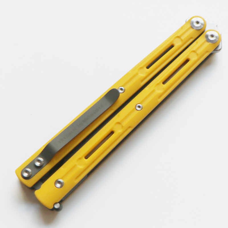 Maxace Serpent Striker Butterfly Knife w/ Bearings - Yellow G10 Balisong Knife-Balisong - Tophatter Daily Deals