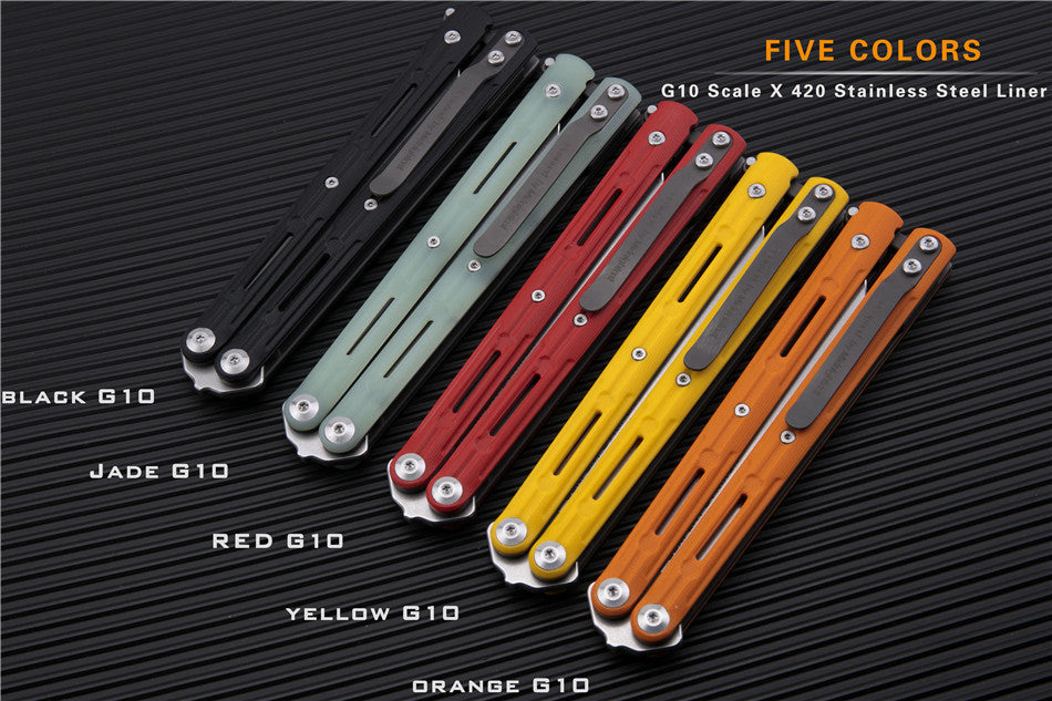 Maxace Serpent Striker II Butterfly Knife w/ Bearings - G10 Balisong asst. colors Knife-Balisong - Tophatter Daily Deals