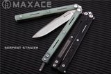 Maxace Serpent Striker II Butterfly Knife w/ Bearings - G10 Balisong asst. colors Knife-Balisong - Tophatter Daily Deals