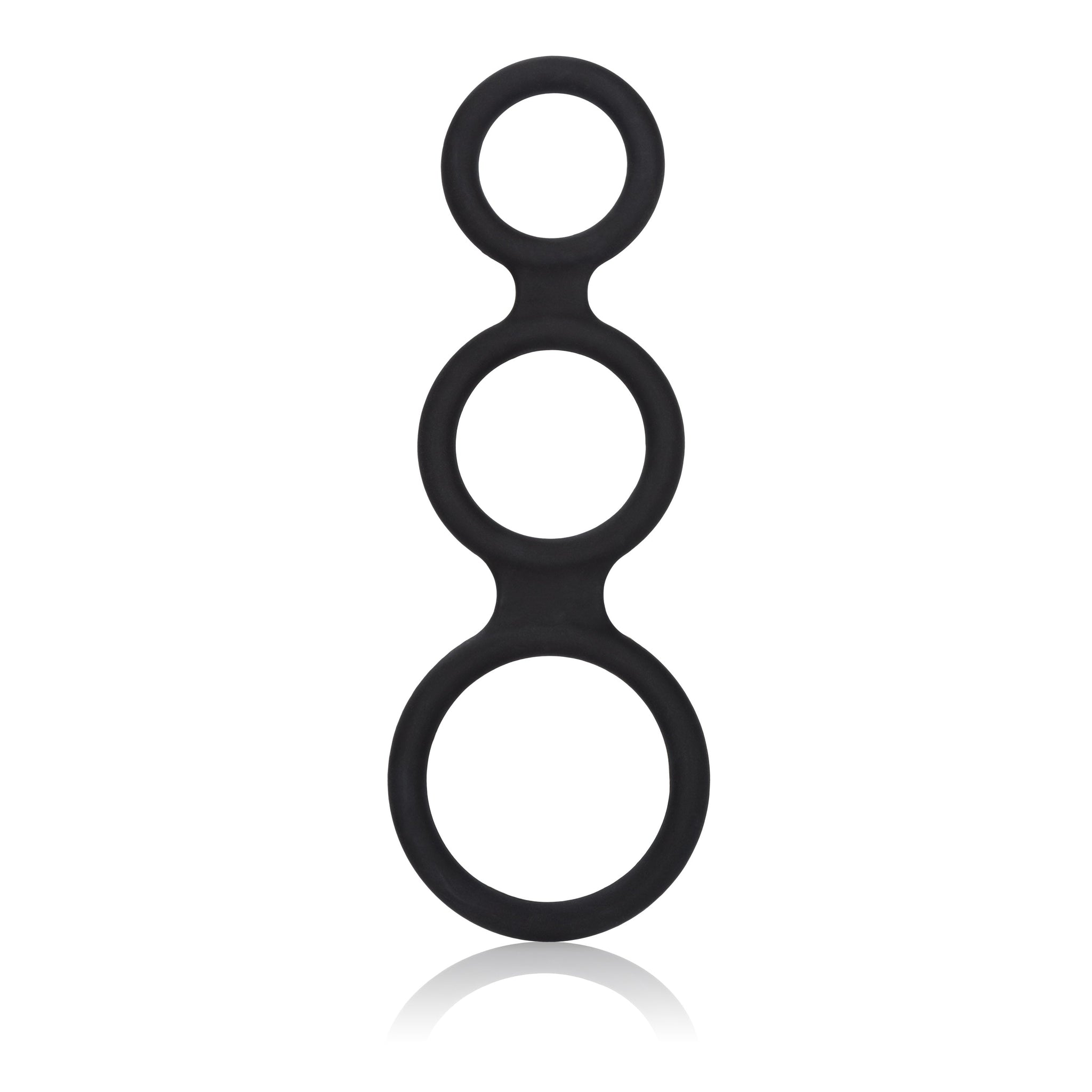 Maximizer Enhancer Triple Silicone Ring Set Black with 2 Inch Base, 1.5 Inch Scrotum, and 1.25 Inch Shaft Rings > Cock Ring > Sets - Tophatter Daily Deals
