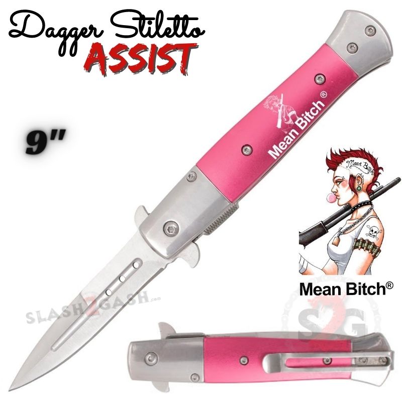 Dagger Stiletto Assist Knife Italian Style 9