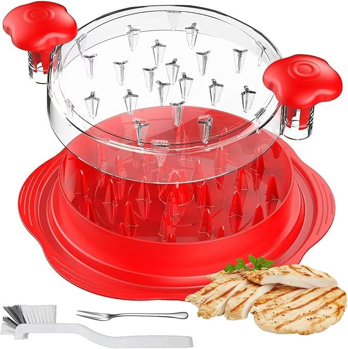 Chicken Breast Shredder - Meat Shredder Machine Suitable for Pork Beef Chicken Twist with Brush & Fork Red Home - Tophatter Daily Deals