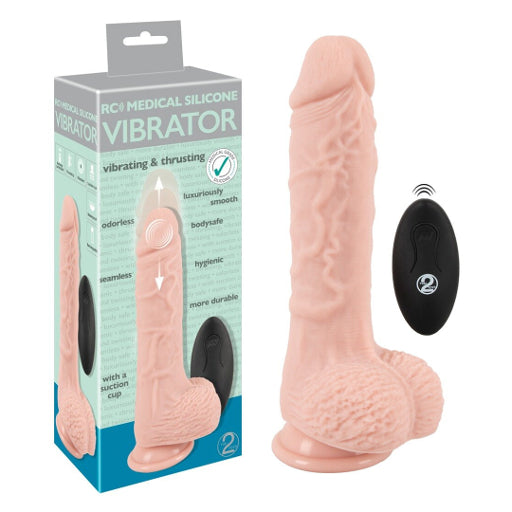 Medical Silicone Rc 8.25 Inch Flesh Vibrator for Realistic Pleasure > Dildos > Thrusting Dildos - Tophatter Daily Deals