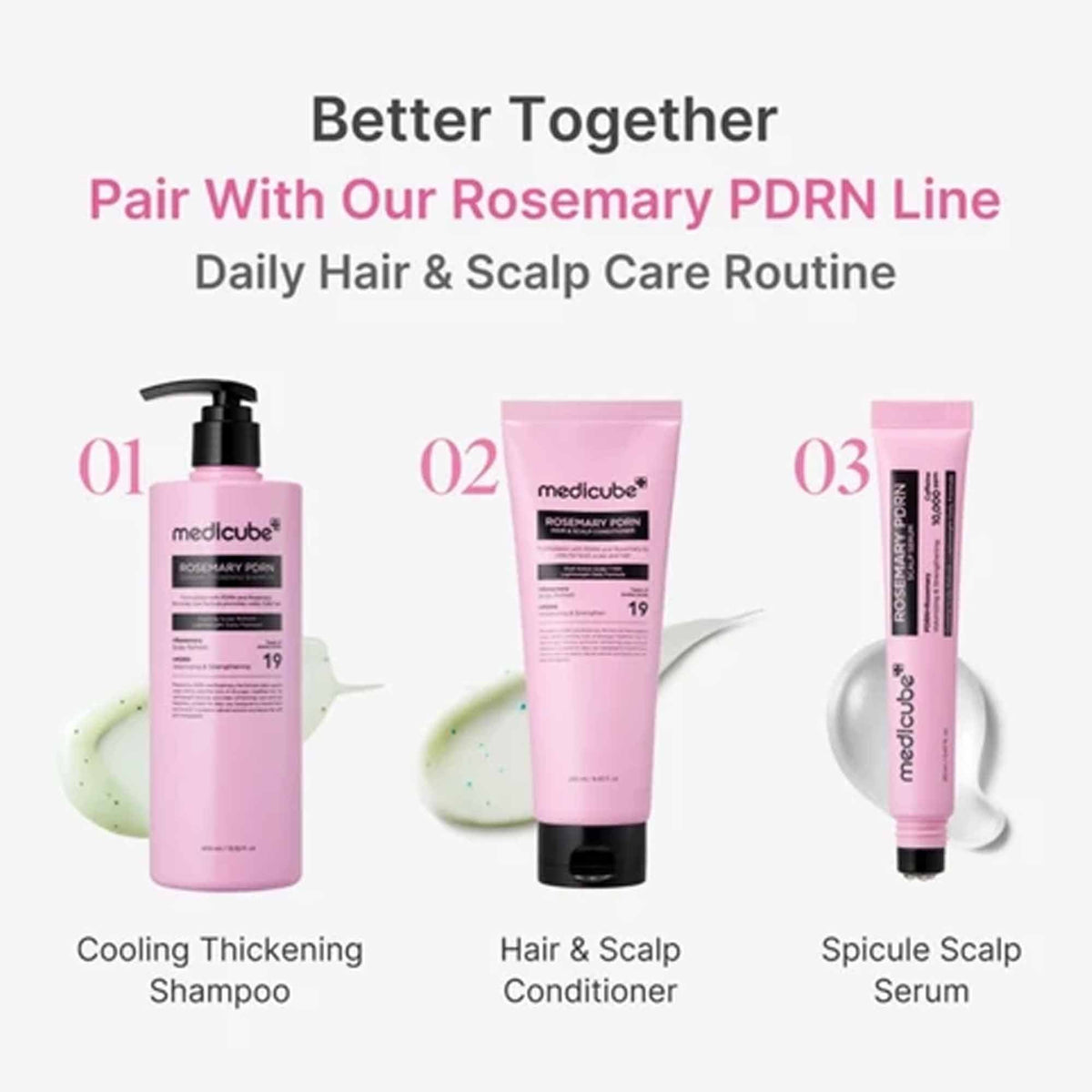 Medicube Rosemary PDRN Cooling Thickening Shampoo 400ml Pump Dispenser - Tophatter Daily Deals