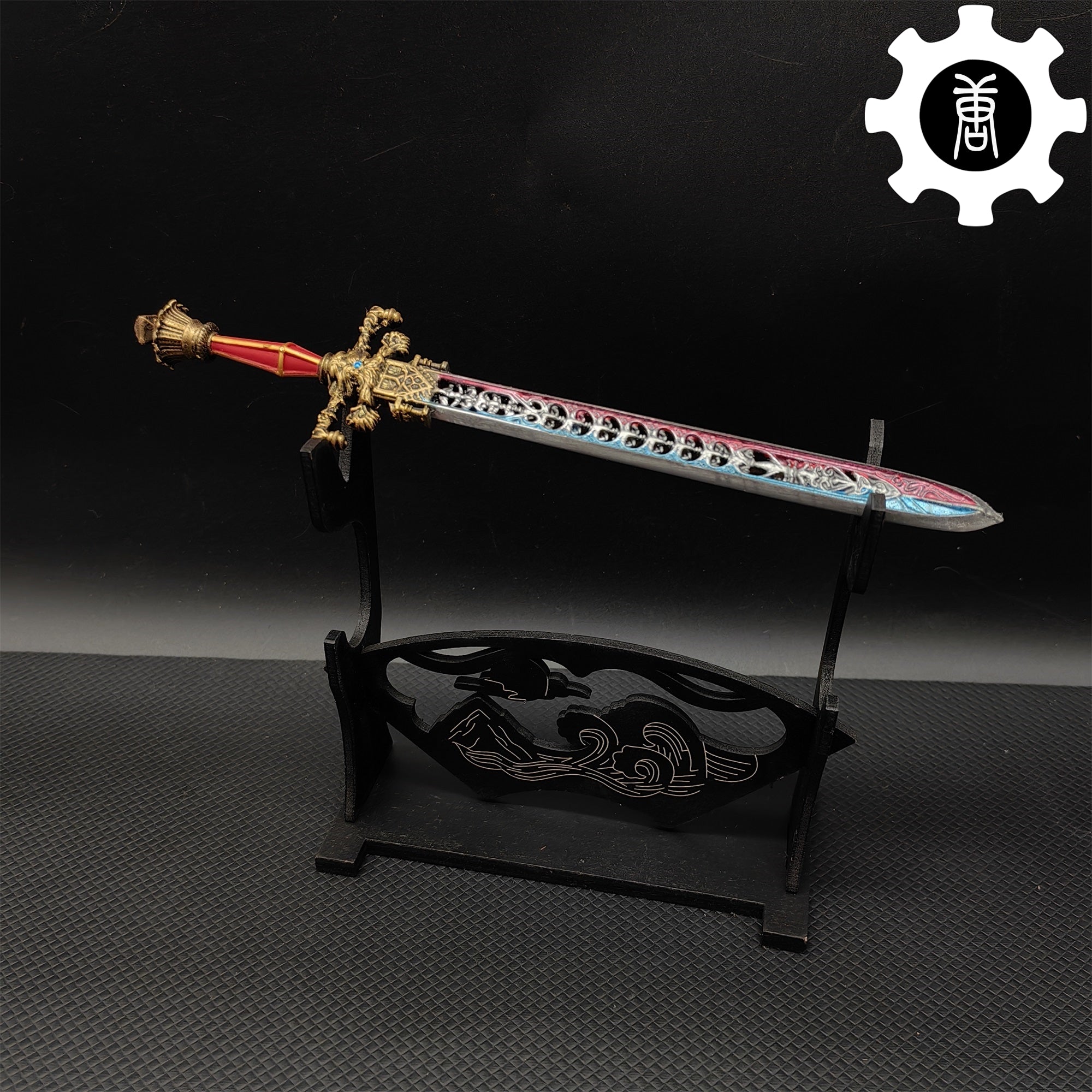 3D Printed 1: 6 Scale Sword Of Night And Flame Sword & Stand - Tophatter Daily Deals