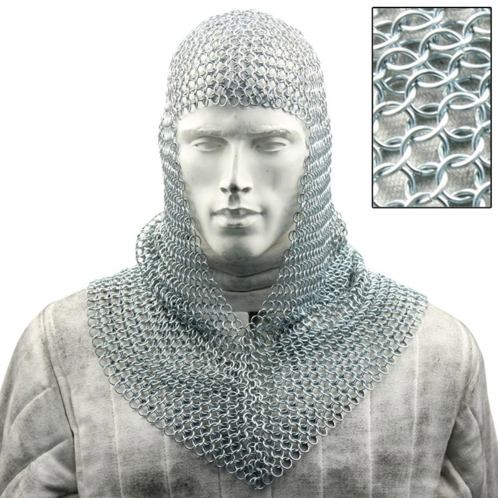 Battle Ready Medieval Chainmail Hood Coif Armor - TOPHATTER'S ARMORY DEALS Collectible Weapons - Tophatter Daily Deals