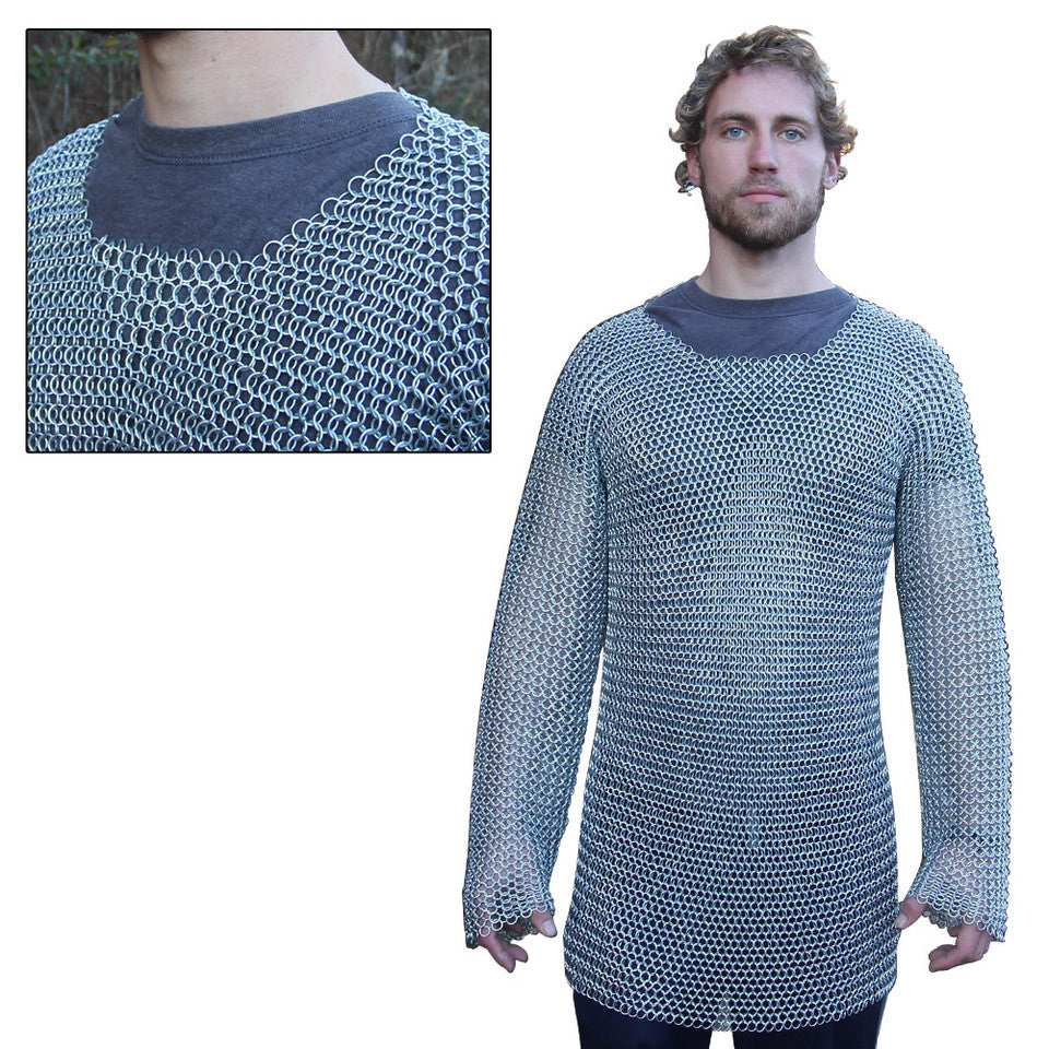 Medieval Knights Full Sleeve Hauberk Chainmail Large Medieval armor - Tophatter Daily Deals