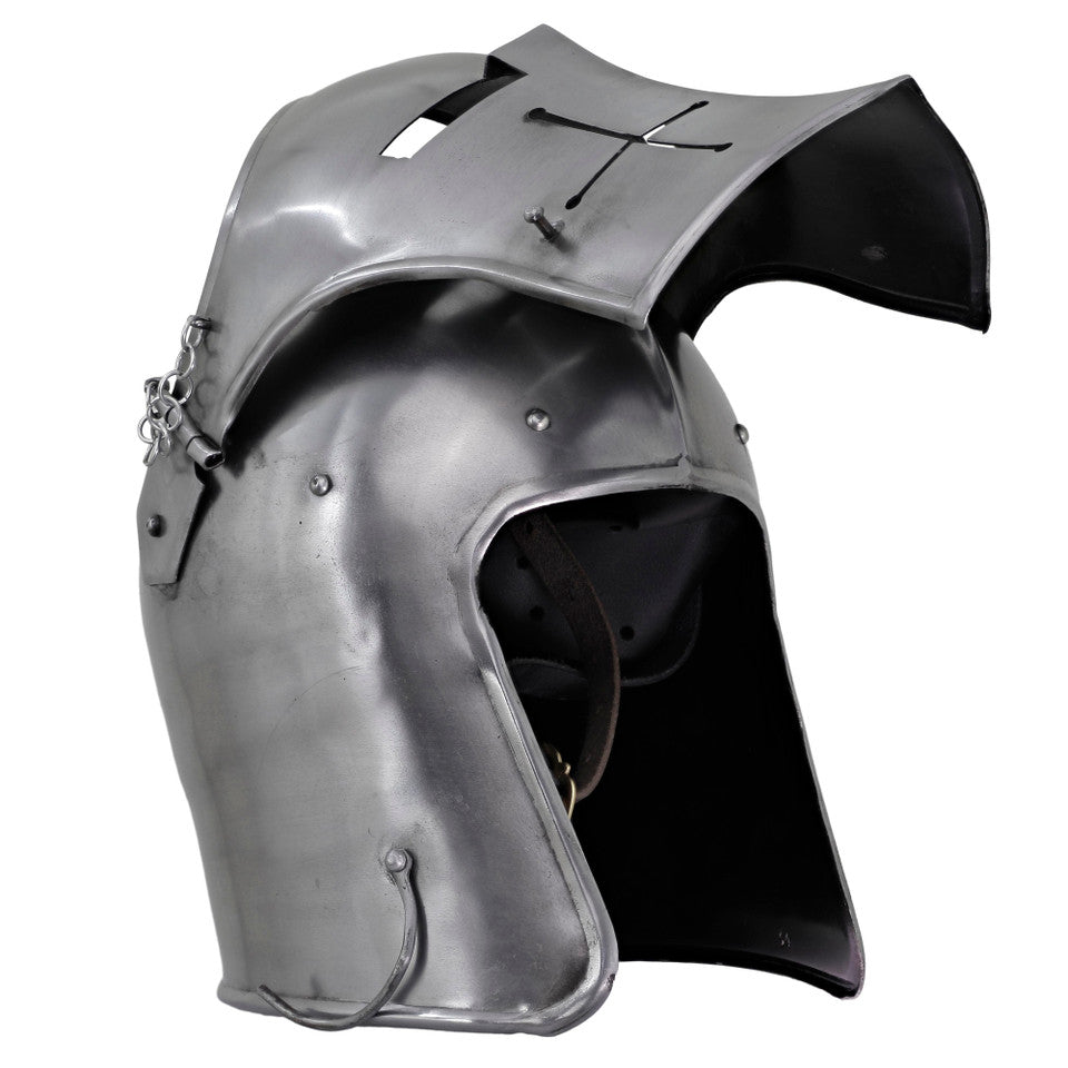 Medieval Marvel Italian Inspired Visored Barbuta Helmet historical period - Tophatter Daily Deals
