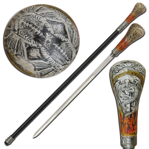 Medieval Flame Protector Dragon Acrylic Sword Cane Collectible Weapons - Tophatter Daily Deals