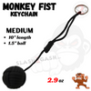 Medium Monkey Fist Self Defense Keychain Adj. w/ 1.5" Ball - Black Black - Medium (short) SD-KeyChain - Tophatter Daily Deals